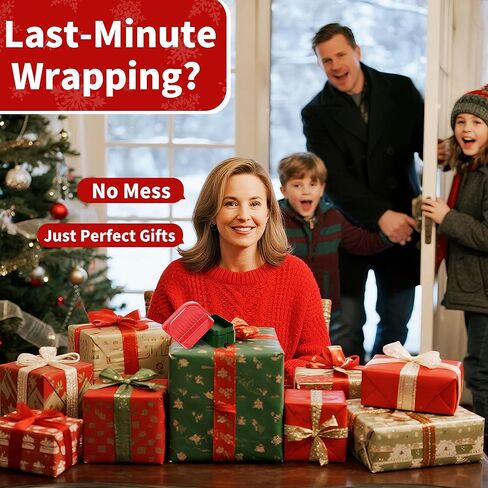 Christmas Wrapping Paper Cutter - 2 Pack, Straight & Neat Paper Roll Cutter For Gift Wrapping, Birthday Holiday Wrapping Supplies, Smooth Cutting Tool For Wrapping Paper Rolls, Tinfoil & Kraft in Kuwait