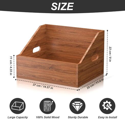Wood Vinyl Record Storage, Retro & Durable Vinyl Crate and Record Holder, Album Storage Record Case Box for 60+ Records, Perfect Record Organizer for Home Decor and Collection Display(Brown) in Saudi Arabia