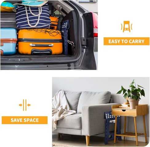 Delxo 16 Inch Folding Step Stool,Foldable Stool for Adults with Safety Lock,Portable Collapsible Plastic Stepstool,Non Slip Folding Stools for Kitchen Bathroom Bedroom Up to 400LBS,(Black 1PC) in Kuwait