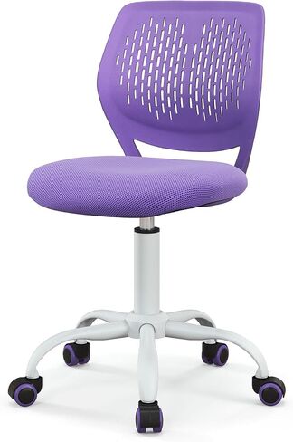 POWERSTONE Small Home Office Desk Chair, Swivel Rolling Study Computer Chair, Adjustable Height Task Chair with Armless Mid Back, Upholstered Mesh Seat, Light Green in Saudi Arabia