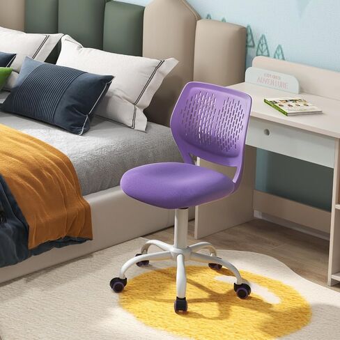 POWERSTONE Small Home Office Desk Chair, Swivel Rolling Study Computer Chair, Adjustable Height Task Chair with Armless Mid Back, Upholstered Mesh Seat, Light Green in Saudi Arabia