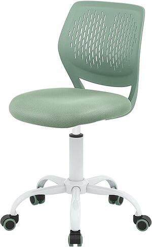 POWERSTONE Small Home Office Desk Chair, Swivel Rolling Study Computer Chair, Adjustable Height Task Chair with Armless Mid Back, Upholstered Mesh Seat, Light Green in Saudi Arabia