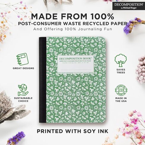 Decomposition Redwood Creek College Ruled Composition Notebook - 9.75 x 7.5 Journal with 160 Lined Pages - Notebooks for School Supplies, Home & Office - 100% Recycled Paper - Made in USA in Kuwait