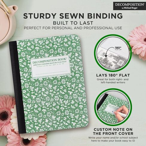 Decomposition Redwood Creek College Ruled Composition Notebook - 9.75 x 7.5 Journal with 160 Lined Pages - Notebooks for School Supplies, Home & Office - 100% Recycled Paper - Made in USA in Kuwait