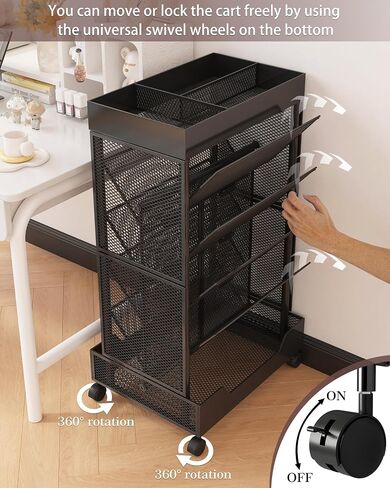 يمتلك Umdonx Rolling Book Cart رفًا كبيرًا من السعة على الوجهين على عجلات للمنزل والمكتب والفصول الدراسية-يحمل A4 والرسالة والوثائق القانونية الحجم in Saudi Arabia