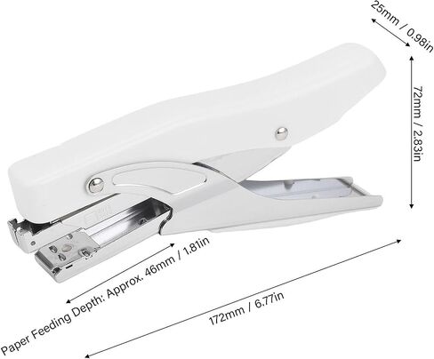 Srliya 20 Sheet Plier Stapler with Large Opening, Ergonomic Design, Labor Saving, Portable for Factory School Office Warehouse, Metal White in Saudi Arabia