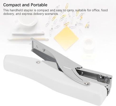 Srliya 20 Sheet Plier Stapler with Large Opening, Ergonomic Design, Labor Saving, Portable for Factory School Office Warehouse, Metal White in Saudi Arabia