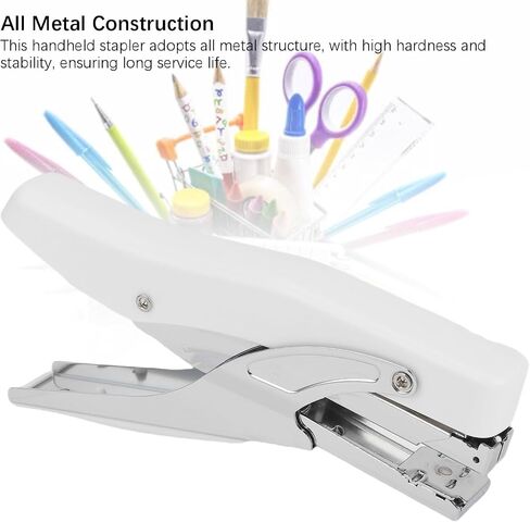 Srliya 20 Sheet Plier Stapler with Large Opening, Ergonomic Design, Labor Saving, Portable for Factory School Office Warehouse, Metal White in Saudi Arabia