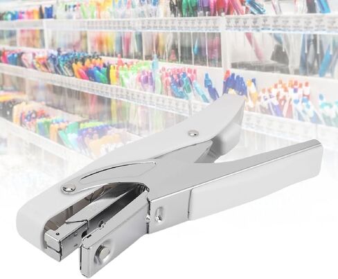 Srliya 20 Sheet Plier Stapler with Large Opening, Ergonomic Design, Labor Saving, Portable for Factory School Office Warehouse, Metal White in Saudi Arabia