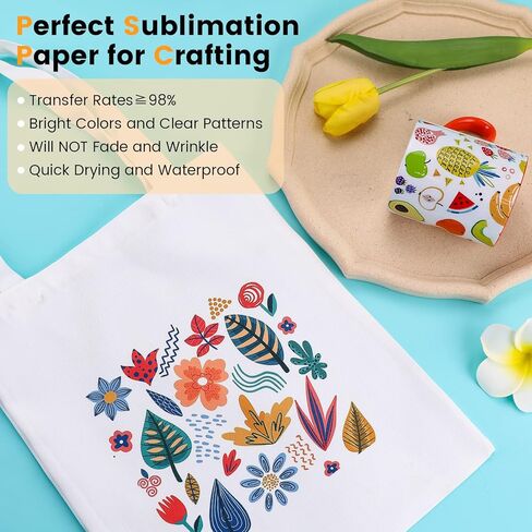HTVRONT SUBLIMATION PAPER 8.5x14 بوصة - 30 ورقة نقل التسامي ورقة متوافقة مع طابعة نفث الحبر ، من السهل نقل 120 ورقة تسمية GSM للبهلوانات ، القمصان ، الكوارث in Kuwait