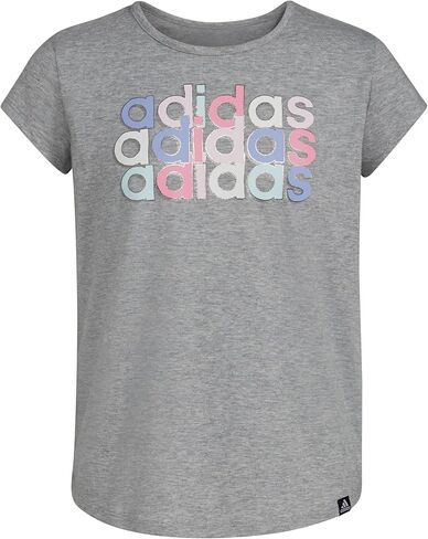 adidas girls Short Sleeve Cotton Scoop Neck Tee T-shirt T Shirt, Clear Mint, Medium Plus in Kuwait