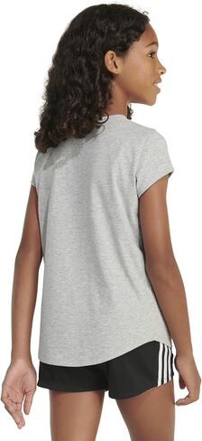 adidas girls Short Sleeve Cotton Scoop Neck Tee T-shirt T Shirt, Clear Mint, Medium Plus in Kuwait