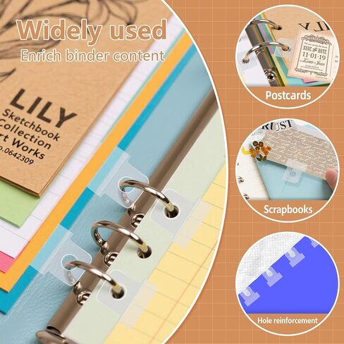 500pcs ملصقات تعزيز فتحة ثقب الموثق الصافية ، ملصقات تعزيز ثقب ثقب ذاتي ، لا تتغير in Saudi Arabia