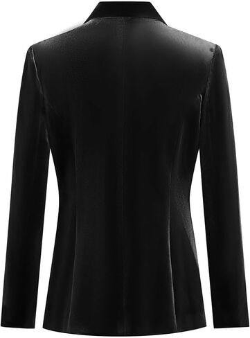 YUNCLOS Womens Velvet Blazer Jacket Slim Fit 1 Button Casual Lapel Office Dress Coat in Saudi Arabia