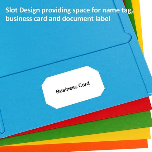 HABGP Plastic Folders with Pockets, 6 Color Heavy Duty Two Pocket Folder Business Card Holder for Office High School in Kuwait