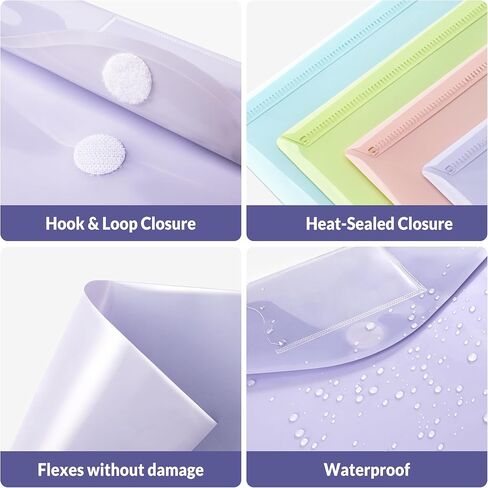 SUNEE 12 Pack Plastic Plastic Occants ، مجلدات لمستند حجم الحروف A4 ، مجلدات ملفات بولي مع جيوب الملصقات لمستلزمات العمل المنظم للمكاتب المنزلية ، 6 ألوان in Saudi Arabia