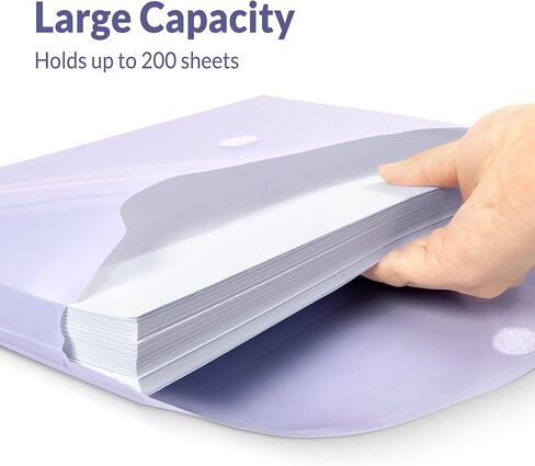 SUNEE 12 Pack Plastic Plastic Occants ، مجلدات لمستند حجم الحروف A4 ، مجلدات ملفات بولي مع جيوب الملصقات لمستلزمات العمل المنظم للمكاتب المنزلية ، 6 ألوان in Saudi Arabia