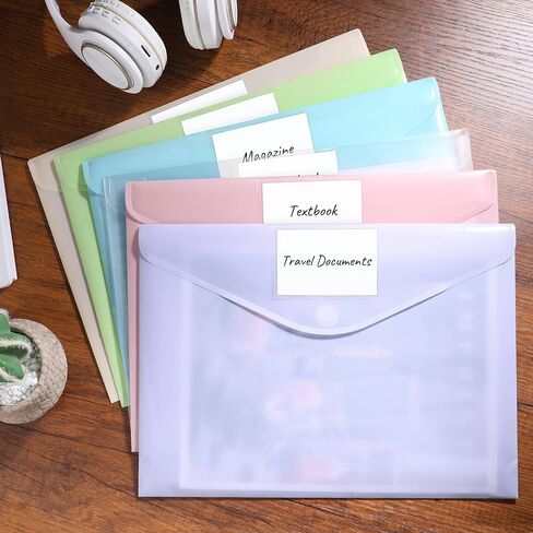 SUNEE 12 Pack Plastic Plastic Occants ، مجلدات لمستند حجم الحروف A4 ، مجلدات ملفات بولي مع جيوب الملصقات لمستلزمات العمل المنظم للمكاتب المنزلية ، 6 ألوان in Saudi Arabia