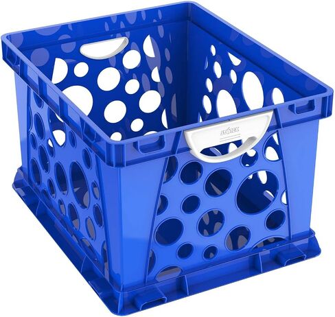 Premium File Crate With Molded Handles, Letter And Legal Document And Folder Storage, 3-Pack, Made Of Plastic - 17.25" L X 14.25" W X 10.5" H in Saudi Arabia