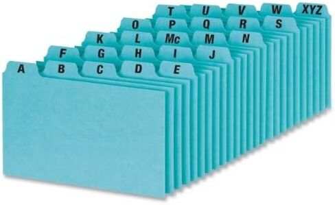 أدلة بطاقة السلع الذاتية ، 25 PT PressBrd ، A-Z ، 9 "X6" ، 5TAB ، 6/St ، Blue-2pc in Kuwait