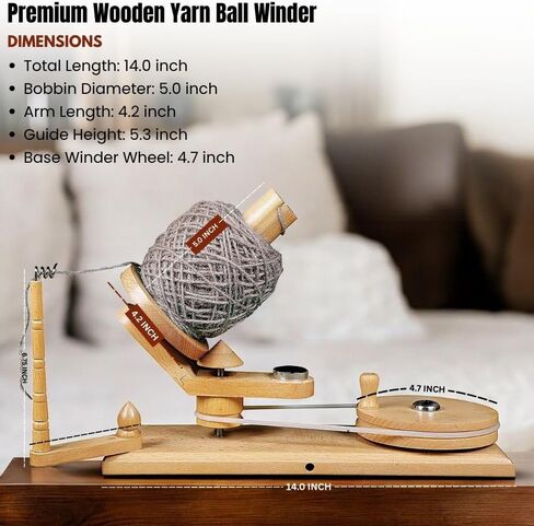 Antique Vintage Wooden Yarn Winder for Knitting and Crocheting Wool Yarn String and Fiber Ball Winder by Sunrise Wood Store (Rose Wood Swift) in Kuwait