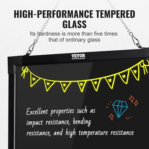 لوحة كتابة الرسائل LED Vevor ، 24 "x16" من الطباشير المضاءة المضيئة ، لوحة علامة قائمة تأثير النيون ، لوحة الرسم مع 8 علامات الطباشير الفلورية والتحكم عن بعد ، لمتجر الزفاف المنزل in Saudi Arabia