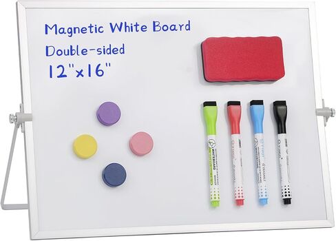 MXG 12 "× 16" لوح المكتب المغناطيسي على الوجهين ، بما في ذلك 4 أقلام ، 4 مغناطيس ، وممحاة واحدة من البيض ، مناسبة لألواح محو جافة صغيرة للمنزل والمكاتب ومتجر البقالة in Kuwait