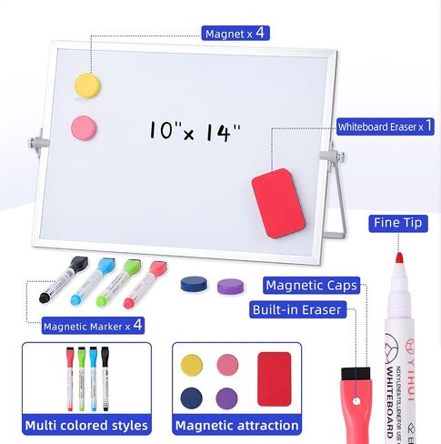 MXG 12 "× 16" لوح المكتب المغناطيسي على الوجهين ، بما في ذلك 4 أقلام ، 4 مغناطيس ، وممحاة واحدة من البيض ، مناسبة لألواح محو جافة صغيرة للمنزل والمكاتب ومتجر البقالة in Kuwait