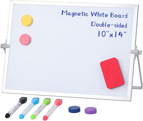 MXG 12 "× 16" لوح المكتب المغناطيسي على الوجهين ، بما في ذلك 4 أقلام ، 4 مغناطيس ، وممحاة واحدة من البيض ، مناسبة لألواح محو جافة صغيرة للمنزل والمكاتب ومتجر البقالة in Kuwait