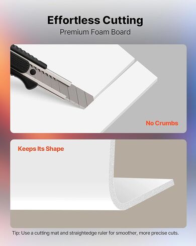 VEVOR Foam Board, 12 Pack 24 x 36 Inch, 3/16 Inch Thickness White Poster Board, Acid-Free Double Sided Foam Core Sheets for Mounting, Crafts, Paintings Prints, Art, Display, Presentation and Projects in Saudi Arabia