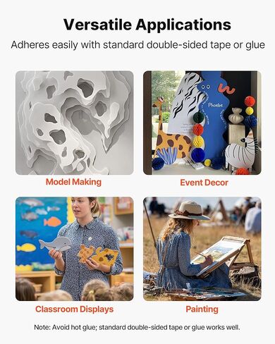 VEVOR Foam Board, 12 Pack 24 x 36 Inch, 3/16 Inch Thickness White Poster Board, Acid-Free Double Sided Foam Core Sheets for Mounting, Crafts, Paintings Prints, Art, Display, Presentation and Projects in Saudi Arabia