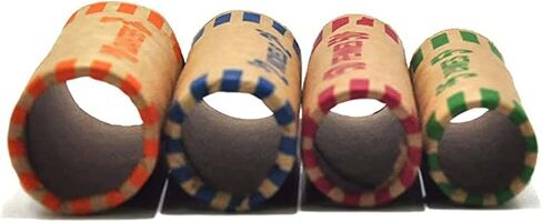L LIKED Preformed Coin Wrappers Rolls (128 Assorted) - Quarters, Pennies, Nickels and Dimes in Kuwait