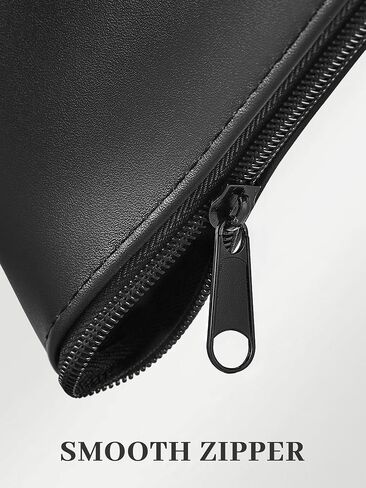 SMARTAKE Money Bags with Zipper, 2-Pack Bank Bags with Label, Waterproof Leather Money Pouches, for Cash Coin Bill Invoice Deposit Receipt Storage and Organize, 11.5 x 6.2 Inches (Black) in Kuwait