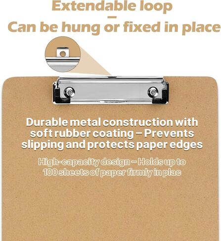 100PCS Hardboard Office Clipboards A4 Letter Size (9x12.5) with Low Profile Wood Clips Bulk Sturdy Office School Hospital Supplies Durable and Professional for Daily Use(100) in Saudi Arabia