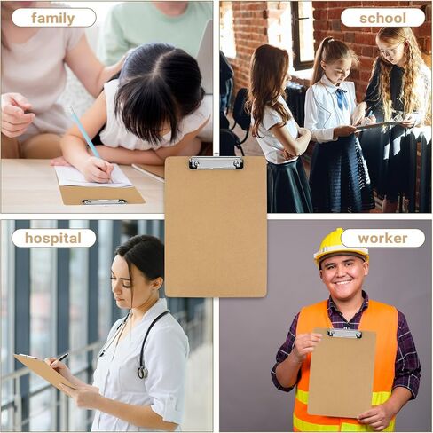 100PCS Hardboard Office Clipboards A4 Letter Size (9x12.5) with Low Profile Wood Clips Bulk Sturdy Office School Hospital Supplies Durable and Professional for Daily Use(100) in Saudi Arabia