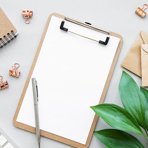 100PCS Hardboard Office Clipboards A4 Letter Size (9x12.5) with Low Profile Wood Clips Bulk Sturdy Office School Hospital Supplies Durable and Professional for Daily Use(100) in Saudi Arabia