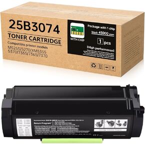 25B3074 High Livel Black Toner Cartridge (45،000 صفحة) - متوافقة مع Lexmark M5255 M5270 XM5355 XM5370 XM7355 XM7365 XM7370 PRINTERS (مع رقاقة) in Kuwait