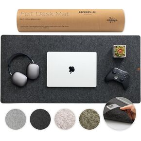 Nordik Large Felt Desk Mat – Timber Moss Green – 35 x 17 inch – Computer Desk Mat – Keyboard and Mouse Pad – Large Desktop Felt Pad in Kuwait