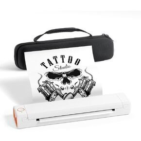 Phomemo M08F Tattoo Stency Printer (White) ، طابعات الاستنسل للوشم ، طابعة الوشم بلوتوث لفنانين ومبتدئين مع حالة حمل واحدة in Kuwait