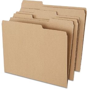 Staples 100% Recycled File Folder, 1/3-Cut Tab, Letter Size, Kraft, 100/Box (ST756044-CC) in Kuwait