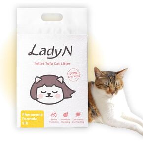 Lady N Cat Attract Tofu Litter – Natural Attractant Formula for Litter Box Training, Calming Pheromone for Multi-Cat Homes, Granular Mini-Pellet Shape for Self-Cleaning Box, 9lb in Saudi Arabia