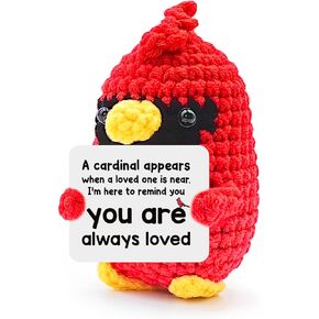 Cardinal Gifts for Women – Handmade Crochet Cardinal with Comforting Message, Memorial and Sympathy Gifts for Loss of Loved One, Bereavement Christmas Stocking Stuffers for Teen Adult in Kuwait