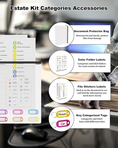 مجموعة العقارات - مجموعة منظمة الملفات الشخصية ومجموعة التخطيط العقاري ، تنظيم منهجي لمنظم الوثائق والتخطيط ، تعليمات مفصلة للإرادة المعيشة ، الوصايا الأخيرة والشهادات ، POA in Saudi Arabia