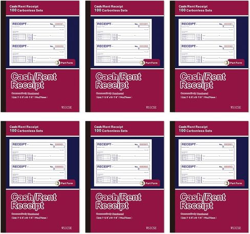 6 كتب إيصال الحزم ، 7-5/8 "× 10-7/8" كتاب إيصال مع نسخ كربونية ، 3 أجزاء الكربون (الأبيض والأصفر والوردي) ، 100 مجموعة لكل كتاب in Kuwait