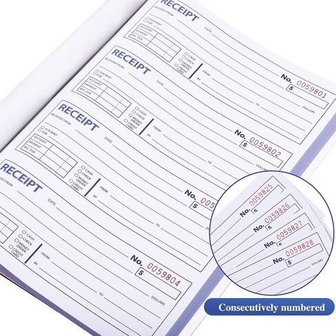 6 كتب إيصال الحزم ، 7-5/8 "× 10-7/8" كتاب إيصال مع نسخ كربونية ، 3 أجزاء الكربون (الأبيض والأصفر والوردي) ، 100 مجموعة لكل كتاب in Kuwait