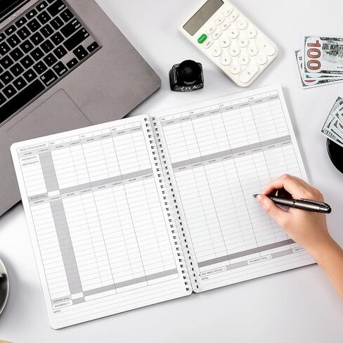Income and Expense Log Book - Bookkeeping Record Book/Tracker/Small Business Ledger Book & Accounting, 8.5" x 10.5", Undated Record Book＆ Business Ledger, Durable Polypropylene Cover（Red) in Saudi Arabia