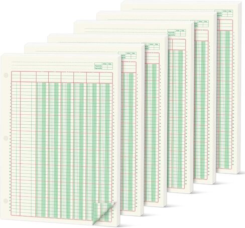 6 منصات 100 ورقة لوحة التحليل العمومي 3 عمود LEDGER 3 HOLE PUNCHENT LEDGER BOOK 8-1/2 × 11 ليدجر لوحة لوحة مزدوجة تنسيق PAD PAD LOMBOOND لوكالة مسك الدفاتر وبيانات (3 عمود LEDGER) in Kuwait