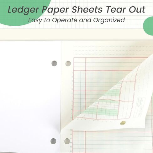 6 منصات 100 ورقة لوحة التحليل العمومي 3 عمود LEDGER 3 HOLE PUNCHENT LEDGER BOOK 8-1/2 × 11 ليدجر لوحة لوحة مزدوجة تنسيق PAD PAD LOMBOOND لوكالة مسك الدفاتر وبيانات (3 عمود LEDGER) in Kuwait
