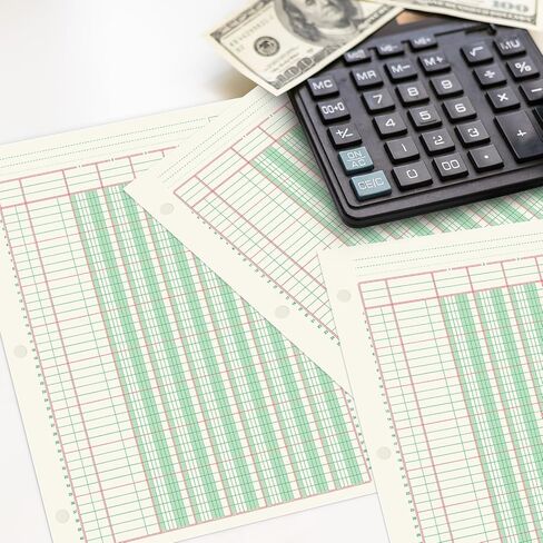 6 منصات 100 ورقة لوحة التحليل العمومي 3 عمود LEDGER 3 HOLE PUNCHENT LEDGER BOOK 8-1/2 × 11 ليدجر لوحة لوحة مزدوجة تنسيق PAD PAD LOMBOOND لوكالة مسك الدفاتر وبيانات (3 عمود LEDGER) in Kuwait