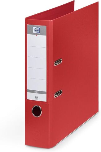 Oxford Smart Pro+ A4XL Lever Arch Files 80 MM العمود الفقري 2 حلقات البولي بروبيلين غطاء أحمر/أبيض/أسود من 3 in Saudi Arabia
